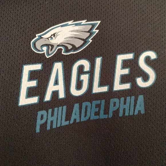 OTS NFL Philadelphia Eagles Men’s Small Poly Dot Polo Black White Logo - Picture 3 of 8